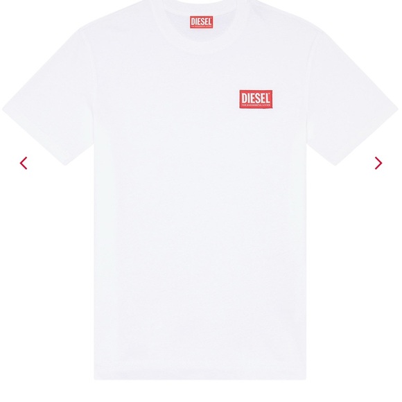 Diesel White and Red Short Sleeve Tee - Picture 2 of 4